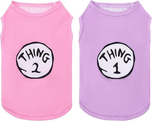 CuteBone Dog Shirts 2-Pack Soft Pet Clothes Breathable Summer Vest for Small Puppy and Stretchy Cat Apparel 2BX21XL-D