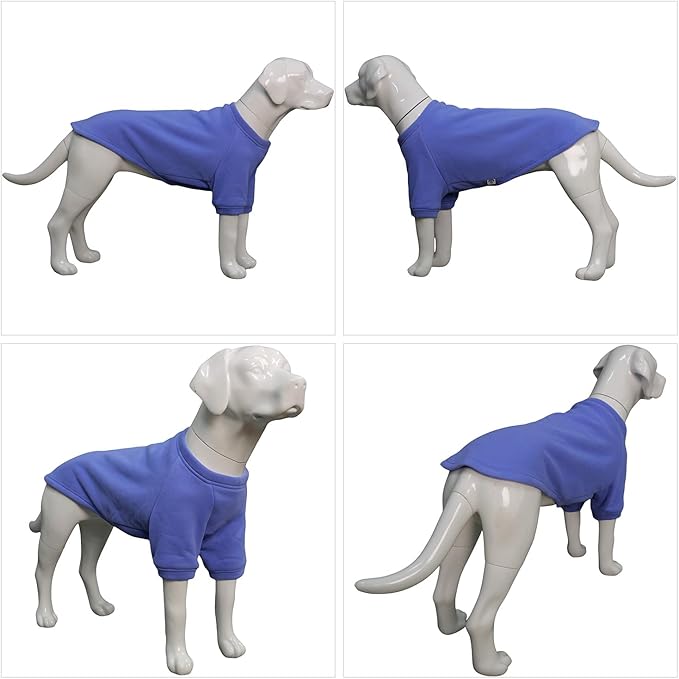Lovelonglong Sweatshirt Cold Weather Pullover Autumn and Winter T-Shirts for Small Medium Large Size Dogs Violet XS