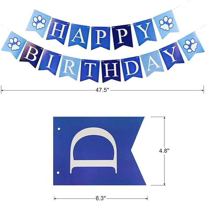 ADOGGYGO Dog Birthday Hat Bandana - Birthday Boy Dog Bandana Pet Party Hat with Numbers Bow and Happy Birthday Banner Set