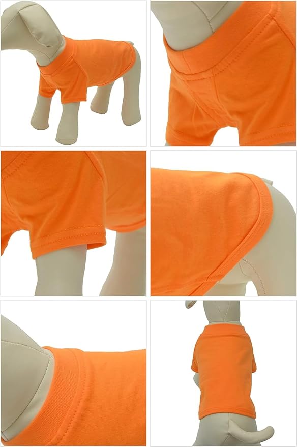 Lovelonglong Pet Clothing Dog Costumes Basic Blank T-Shirt Tee Shirts for Medium Large Dogs Orange XXXL