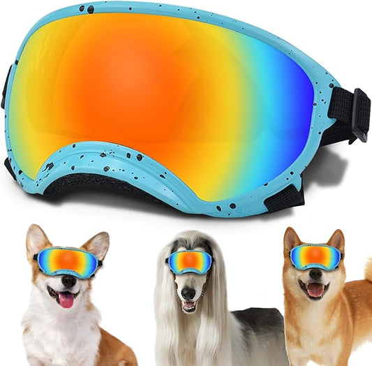 Small Dog Sunglasses with Adjustable Strap UV Protection, Winproof Dog Puppy Sunglasses, Suitable for Small Dog Pet Glasses, Dogs Eyes Protection，Soft Dog Goggles