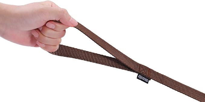 AMAGOOD 6 FT Puppy/Dog Leash, Strong and Durable Traditional Style Leash with Easy to Use Collar Hook, Great for Small, Medium and Large Dogs (1 in x 6 ft(Pack of 1), Brown)