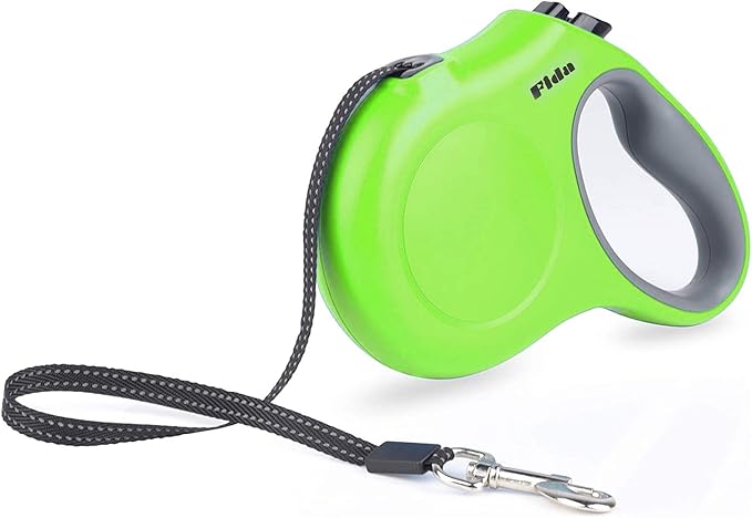 Fida Retractable Dog Leash, 16ft Heavy Duty Pet Walking Leash for Small Dog or Cat up to 26 lbs, Tangle Free. One-Hand Brake (Small, Green)