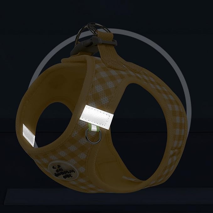 Gyuzh Dog Harness and Leash Set,Soft Mesh Breathable Small Dog Harness,Reflective Adjustable Puppy Harness,No Pull Pet Harness for Small Dogs and Cats