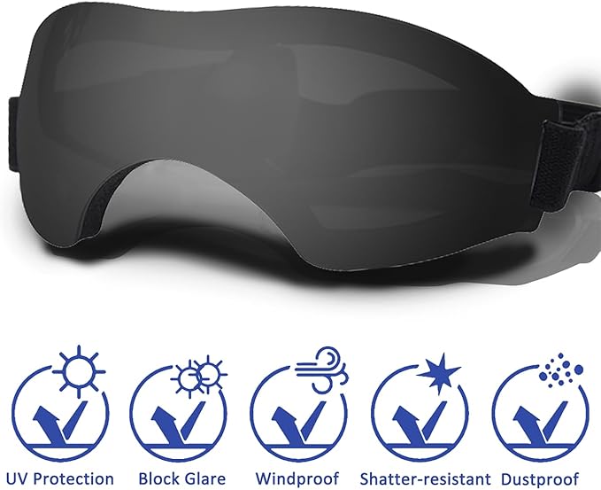 Large Dog Sunglasses with Adjustable Strap, UV Protection, Winproof & Snowproof, Suitable for Large Dogs