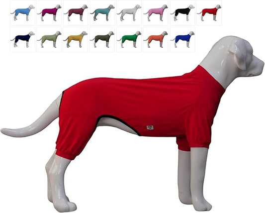 LoveLongLong Dog Jumpsuit with UV Protection and Quick-Dry Fabric for Spring Summer Pet Pajamas Red XS