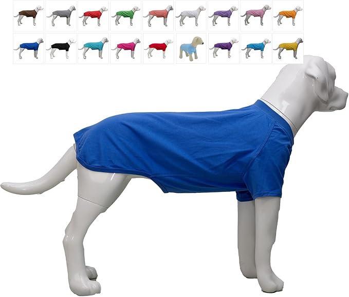 Lovelonglong Bulldog Clothes Dog Clothing Blank T-Shirt Tee Shirts for French Bulldog English Bulldog American Pit Bull Pugs 100% Cotton Skin Care Blue B-S