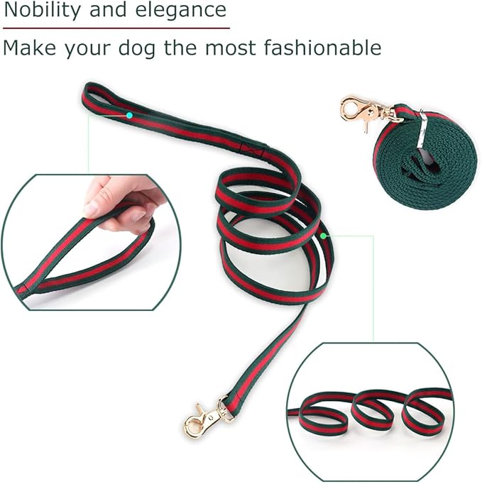 Premium Dog Collar, Cute Dog Collars Luxury Style, Durable Pet Collars and Dog Leash with Metal Buckle Safety for Puppy Small Dogs