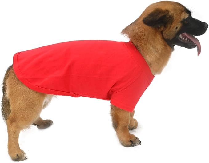 Lovelonglong Pet Clothing Dog Costumes Dachshund Clothes Blank T-Shirt Tee Shirts for Dachshund Dogs,Corgi 100% Cotton Red D-M