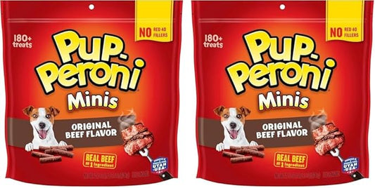 Pup-Peroni Mini Dog Treats, Original Beef Flavor, 22.5 Ounce, Made with Real Beef (Pack of 2)