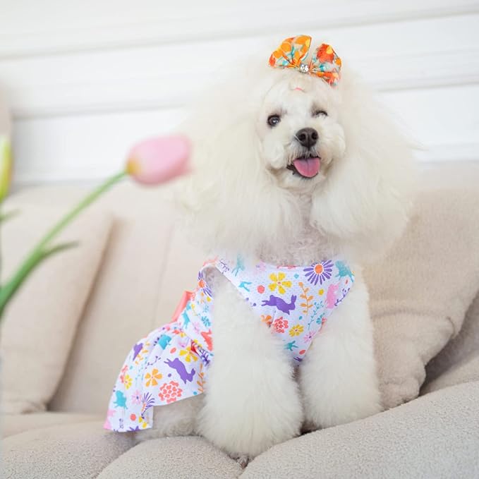 CuteBone Easter Dog Dress Puppy Sundress Pet Outfit Summer Fashion for Small Dogs Girl Cat Clothes BF09L