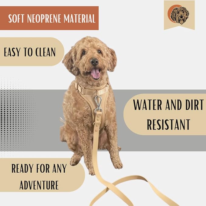 Tito's Closet XS Dog Harness and Leash Set, Soft Neoprene Material, No Pull Dog Harness, Tan, XS