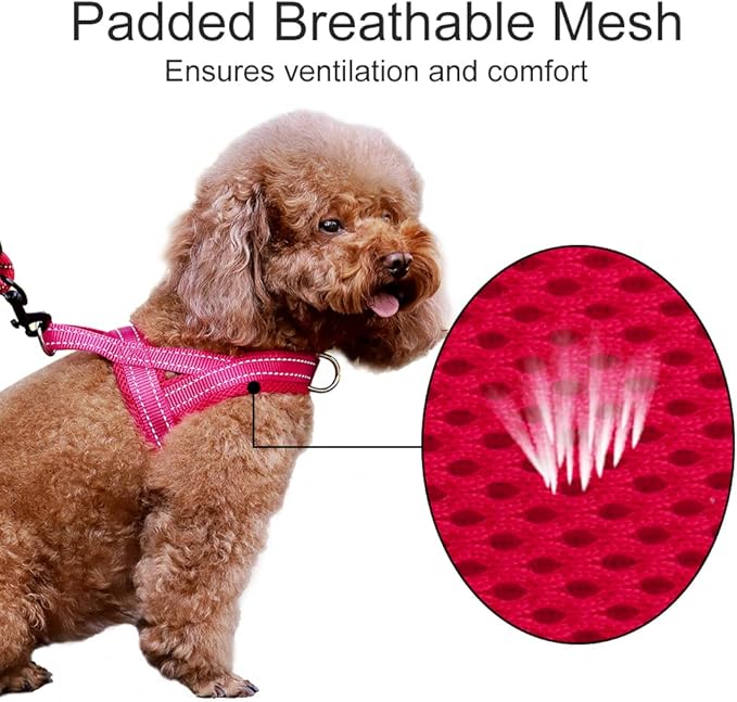 Plutus Pet No Pull Dog Harness with Breathable Mesh Padded, Adjustable Reflective Escape Proof Dog Harness, Quick Fit Dog Vest Harness for Small Medium Large Dogs(L, Pink)