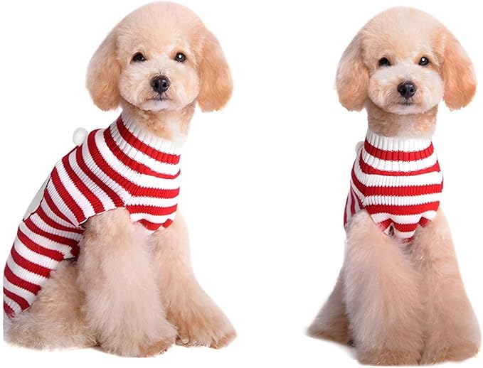 NACOCO Santa Claus Pet Sweater Dog Sweaters Cold Weather Outfit for Small to Medium Sized Dogs and Cats for Christmas Day (Santa Claus, Small)