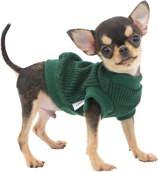 LOPHIPETS Lightweight Dog Sweaters for Puppy Small Dogs Puppy Chihuahua Yorkie Clothes-Atrovirens/XS