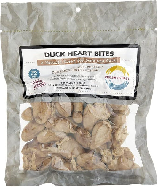 Fresh Is Best - Freeze Dried Healthy Raw Meat Treats for Dogs & Cats - Duck Hearts