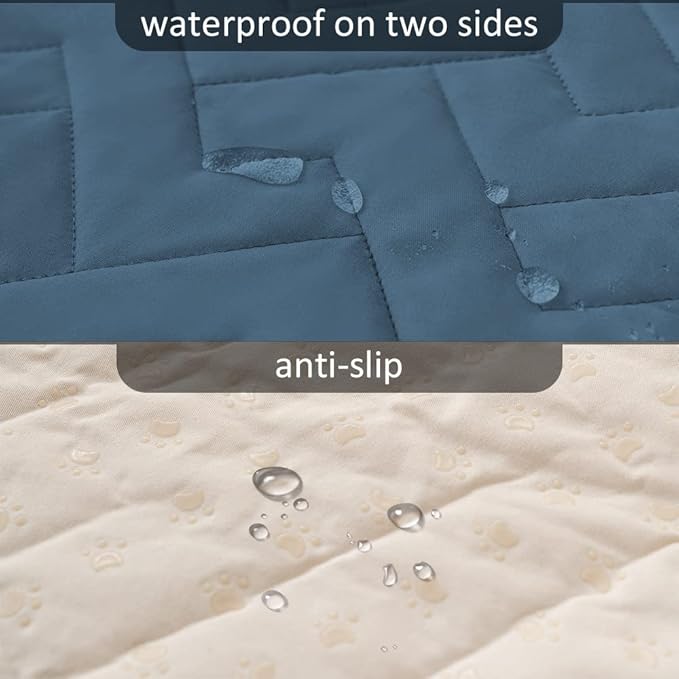 fuguitex Waterproof Dog Bed Cover Couch Cover for Pet Anti-Slip Cat Mat Pet Pad Blanket for Sofa Chair Recliner Bed Furniture Protrctor