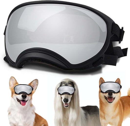 Small Dog Sunglasses with Adjustable Strap UV Protection, Winproof Dog Puppy Sunglasses, Suitable for Small Dog Pet Glasses, Dogs Eyes Protection，Soft Dog Goggles