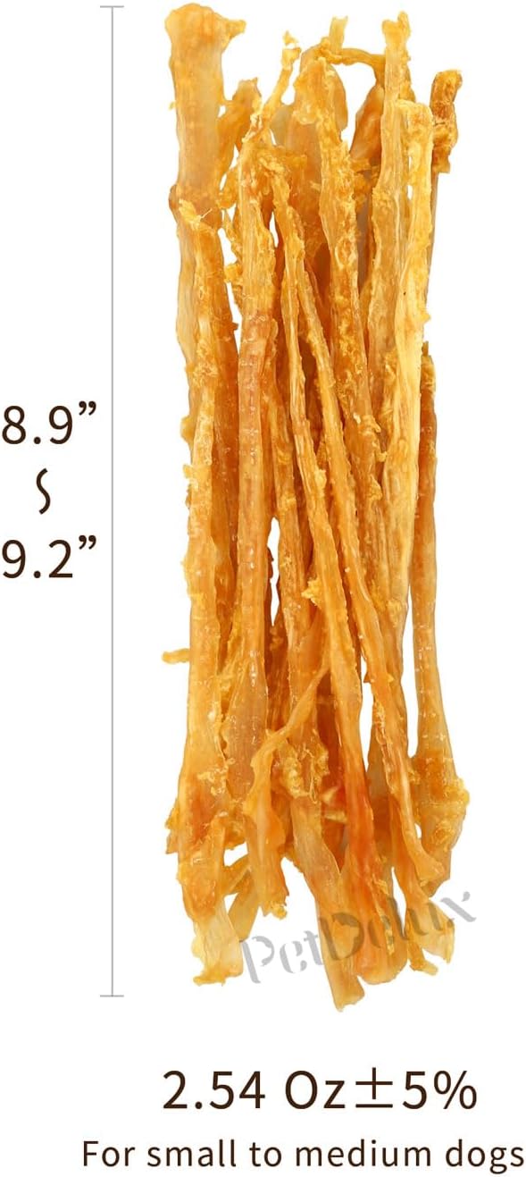 Turkey Tendons for Dogs, 100% Turkey and US Sourced Raw Material, Hypoallergenic, All Natural Human Grade Puppy Chew, Rawhide Alternative Dog Treats, 10 Unit/Packs Strip