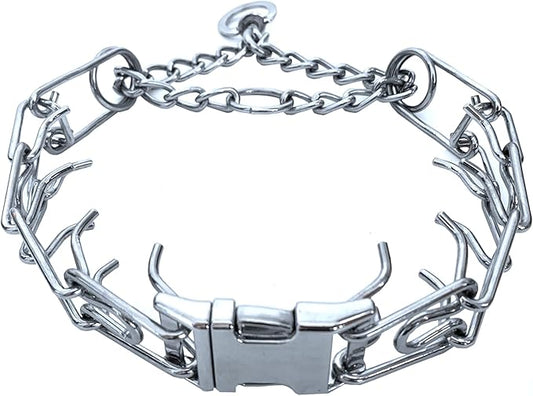 Dog Collar, Adjustable Dog Collar with Comfort Cap for Collars of Small, Medium and Large Dogs(XL(21-24" Neck, 4.0mm), Silver)