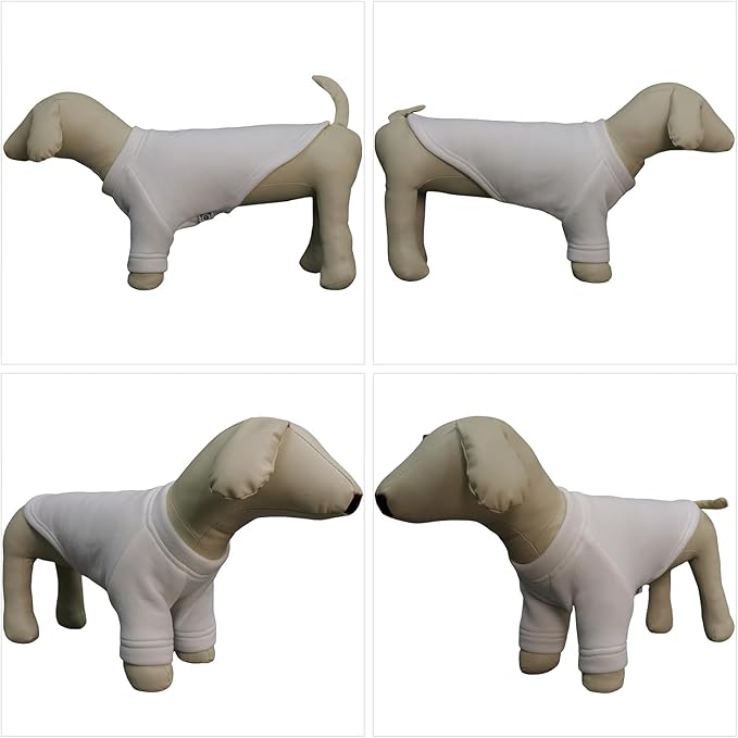 Lovelonglong Sweatshirt Cold Weather Pullover Autumn and Winter T-Shirts for Small Medium Large Size Dogs Off-White L