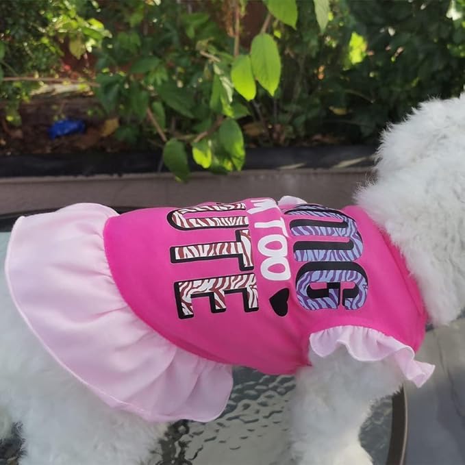 XPUDAC 4 Pieces Dog Dress Shirt Puppy Skirt Cute Doggie Dresses Thanksgiving Clothes Dog Apparel for Small Dogs and Cats (Pink Angel, XX-Small(1-2 lbs))