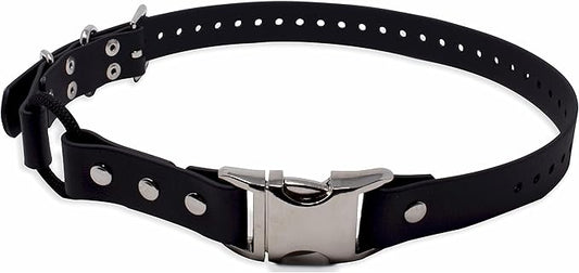 Educator Quick Snap Bungee Dog Collar, Biothane, Waterproof, Odorproof, Easy Connect and Disconnect Clasp and D Ring with Comfort Bungee Loop, Adjustable for Custom Fit, 1-Inch, Black