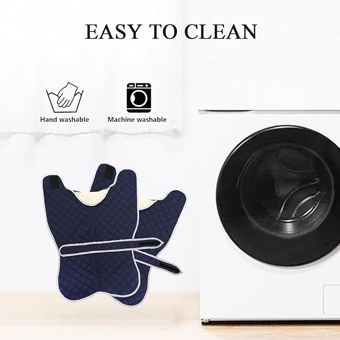 Geyecete Warm Thermal Quilted Greyhound Coat with Harness Hole, Dog Winter Coat with Warm Fleece Lining, Outdoor Dog Apparel for Dogs-Blue-M