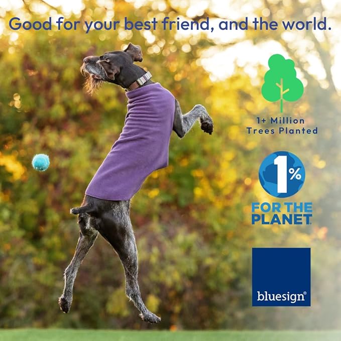 Stretch Fleece Dog Coat, Stretchy Pet Sweater, Machine Washable Pullover for Winter and Fall, Blue Plaid, 18