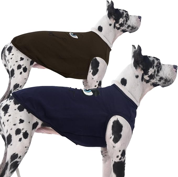 IECOii 2 Pack Pet Tank Top Tee Sleeveless| 5X-Large |Summer Dog Clothes Apparel,Pet Funny Costume T-Shirts Clothing for Large Dog Puppy Outfit Keep Body Heat Hot Weather Sun Protection, Navy+Brown