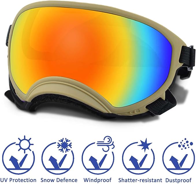 Small Dog Sunglasses with Adjustable Strap UV Protection, Winproof Dog Puppy Sunglasses, Suitable for Small Dog Pet Glasses, Dogs Eyes Protection，Soft Dog Goggles