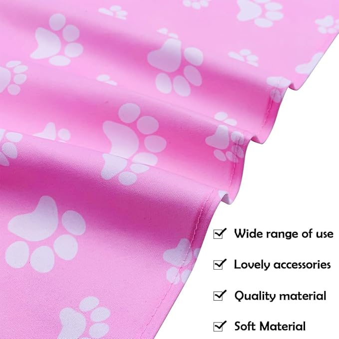 30Pcs Paw Print Dog Bandanas Bulk for Small Medium Pets Adjustable Cat Scarves Daily Birthday Party Wedding Holiday Bone Yorkie Triangle Bibs Scarf for Girl Boy Grooming Accessories