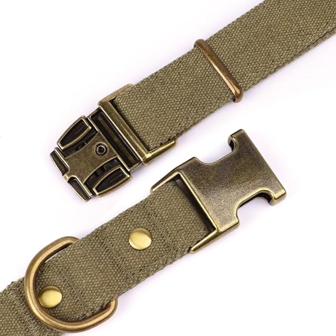 PET ARTIST Dog Collars for Medium Dogs, Heavy Duty Nylon Dog Collar with Quick Release Metal Buckle, Soft Padded Nylon, Durable & Adjustable for Boy Gifts, Green, M (Fit 13-20")