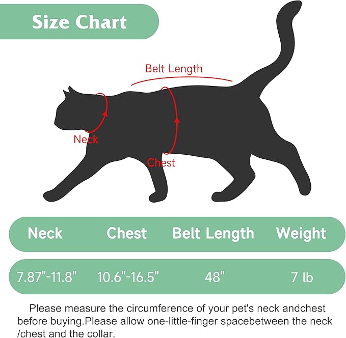 Leekalos Cat Harness and Leash for Walking,Cats Escape Proof - Adjustable Kitten Harness for Large Small Cats, Use Safe & Easy,Fit for Puppy,Rabbit