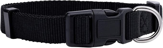 Native Pup Basic Nylon Dog Collar, Adjustable for Small, Medium, Large pet and Puppies Accessories, Cute Colors for Male, Female, boy, Girl, Puppy (Large, Black)