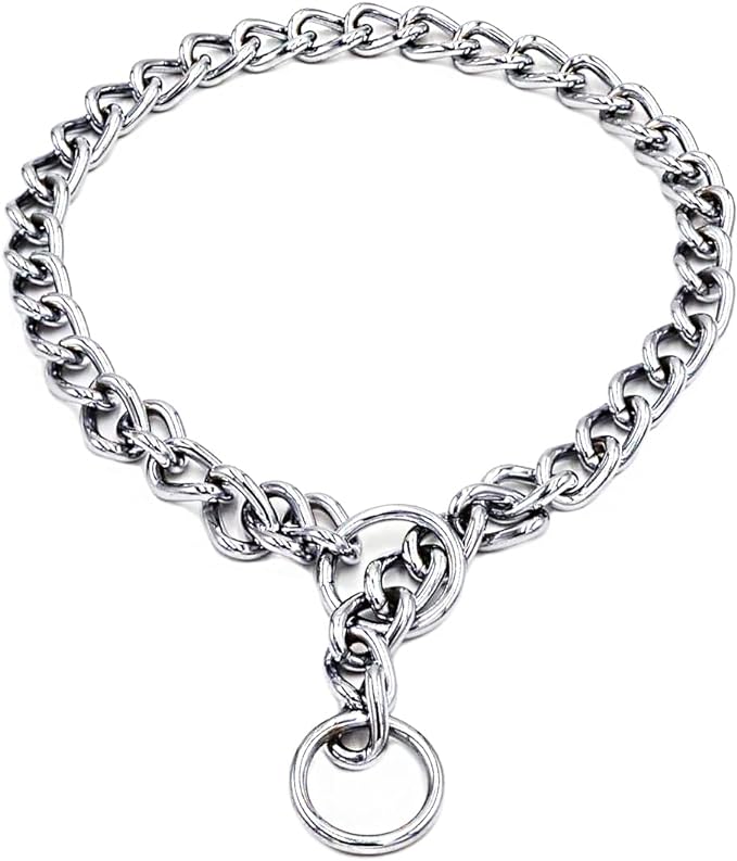 Freezx Dog Choke Collar Slip P Chain,Heavy Chain Metal Training Choke Collars, Adjustable Weather Proof Alloy Steel Necklace for Small Medium Large Dogs