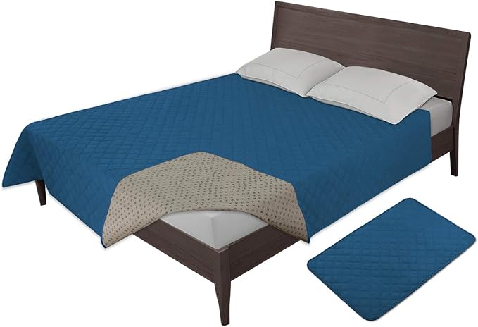 Easy-Going 100% Waterproof Dog Bed Cover, Non-Slip Pet Blanket for Furniture, Washable Couch Cover, Repleasement Sofa Cover (120X82 in,Peacock Blue)