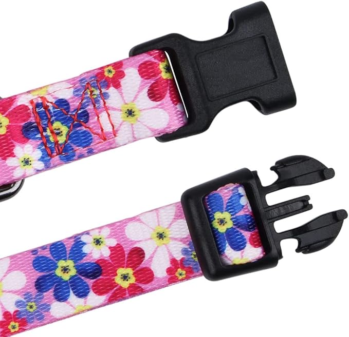 Rhea Rose Dog Collar Special Design Personalized Cute Girl Soft Collars Sunflower, Large