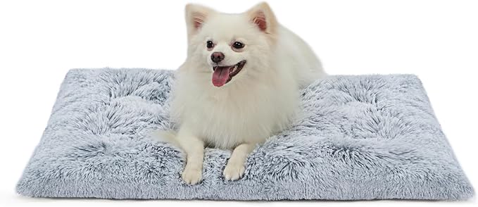 Medium Dog Bed Crate Pad Mat for Cages Washable Bed for Medium Small Size Dog Soft Kennel Pad Anti-Slip Pet Bed,30" x 20",Grey