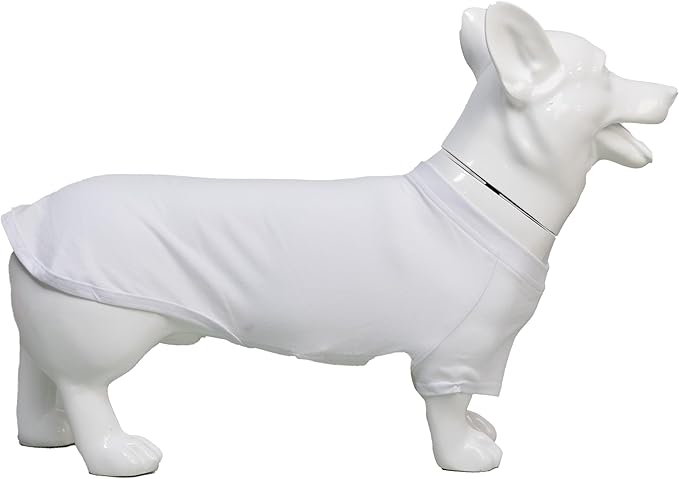 Lovelonglong Pet Clothing Dog Costumes Dachshund Clothes Blank T-Shirt Tee Shirts for Dachshund Dogs,Corgi 100% Cotton White D-XL