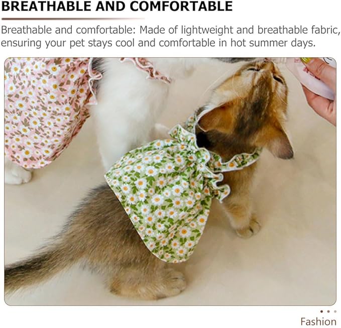 Floral Dog Dress Dogs Cats Cute Princess Puppy Kitten Skirt Pet Clothes Chihuahua Yorkies Dog Birthday Dress Spring Outfits Pets