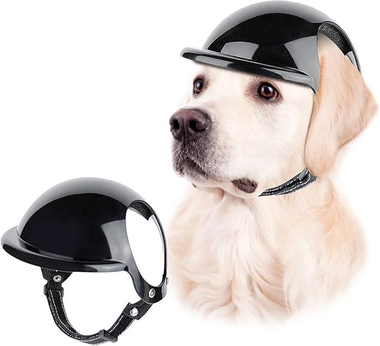 LESYPET Large Dog Helmet with Ear Holes and Adjustable Strap for Outdoor Driving Riding
