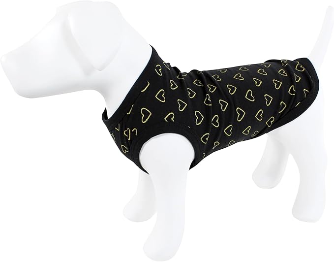 Luvable Friends Dog Pet Dog and Cats Cotton T-Shirts 2pk, BFF Hearts, X-Small