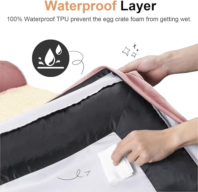 Large Dog Bed Orthopedic Washable: Beds Bolster XL Bed Large Big Dogs Memory Foam Couch Sofa Waterproof with Removable Cover - Pink