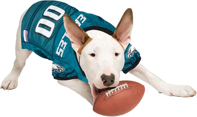Pets First NFL Philadelphia Eagles Dog Jersey, Size Large. Best Football Jersey Costume for Dogs & Cats. Licensed Football Shirt