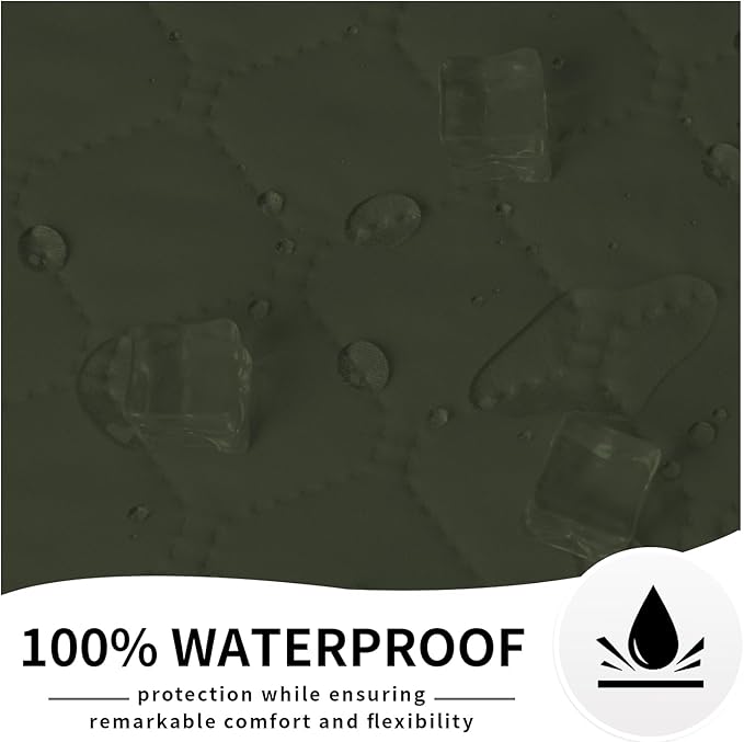 Easy-Going 100% Waterproof Dog Bed Cover Reversible Leak Proof Couch Cover Washable Sofa Cover Furniture Protector Blanket for Pets Kids Children Dog Cat (96x90 Inch, Army Green/Beige)