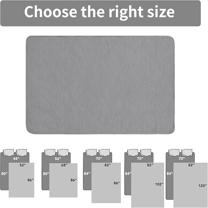 Easy-Going Waterproof Dog Bed Cover Reversible Leak Proof Pet Blanket Replacement Mat for Furniture Washable Couch Cover Sofa Cover for Dogs Cat(52x86 Inch, Light Gray/Ivory)