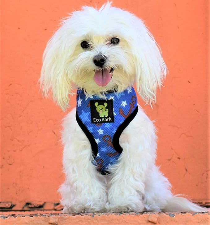 Classic Dog Harness Innovative Mesh No Pull No Choke Design Soft Double Padded Breathable Vest for Eco-Friendly Easy Control Walking Quick Release Puppies Toy Breeds & Extra-Small Dogs (XS, Nautial)