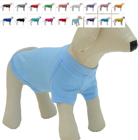 Lovelonglong Bulldog Clothes Dog Clothing Blank T-Shirt Tee Shirts for French Bulldog English Bulldog American Pit Bull Pugs 100% Cotton Skin Care Light-Blue B-L