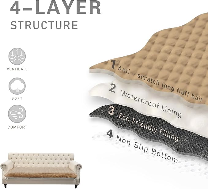 Waterproof Dog Bed Cover, Soft Plush Pet Blanket with Anti-Slip Back for Bed Couch Sofa, Furniture Protector for Small, Medium and Large Dogs and Cats (Lightbrown-Bubble, 30"x90")